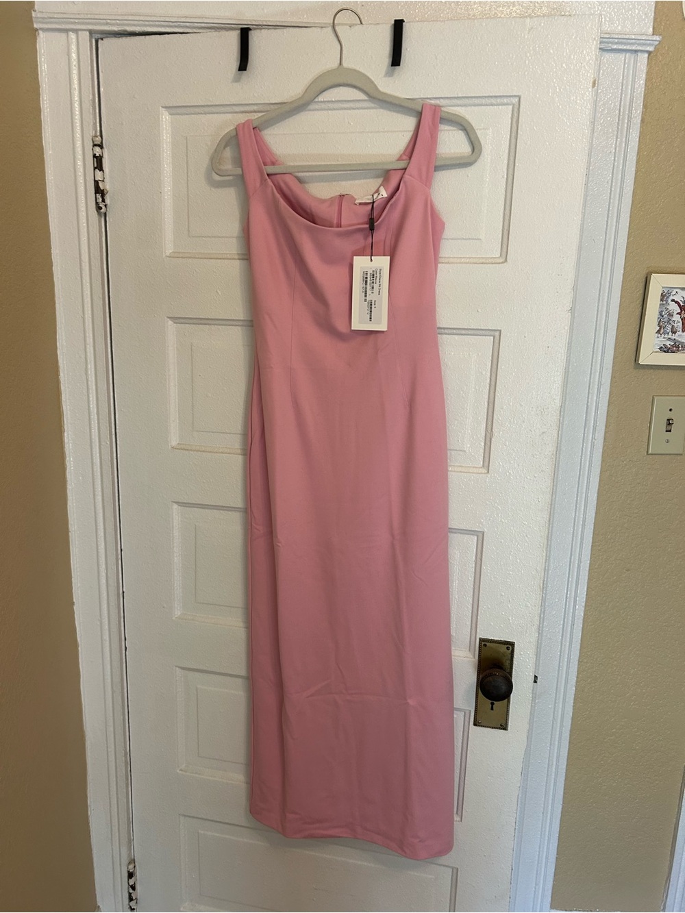Sleeveless Pink Maxi Dress with Cowl Neck